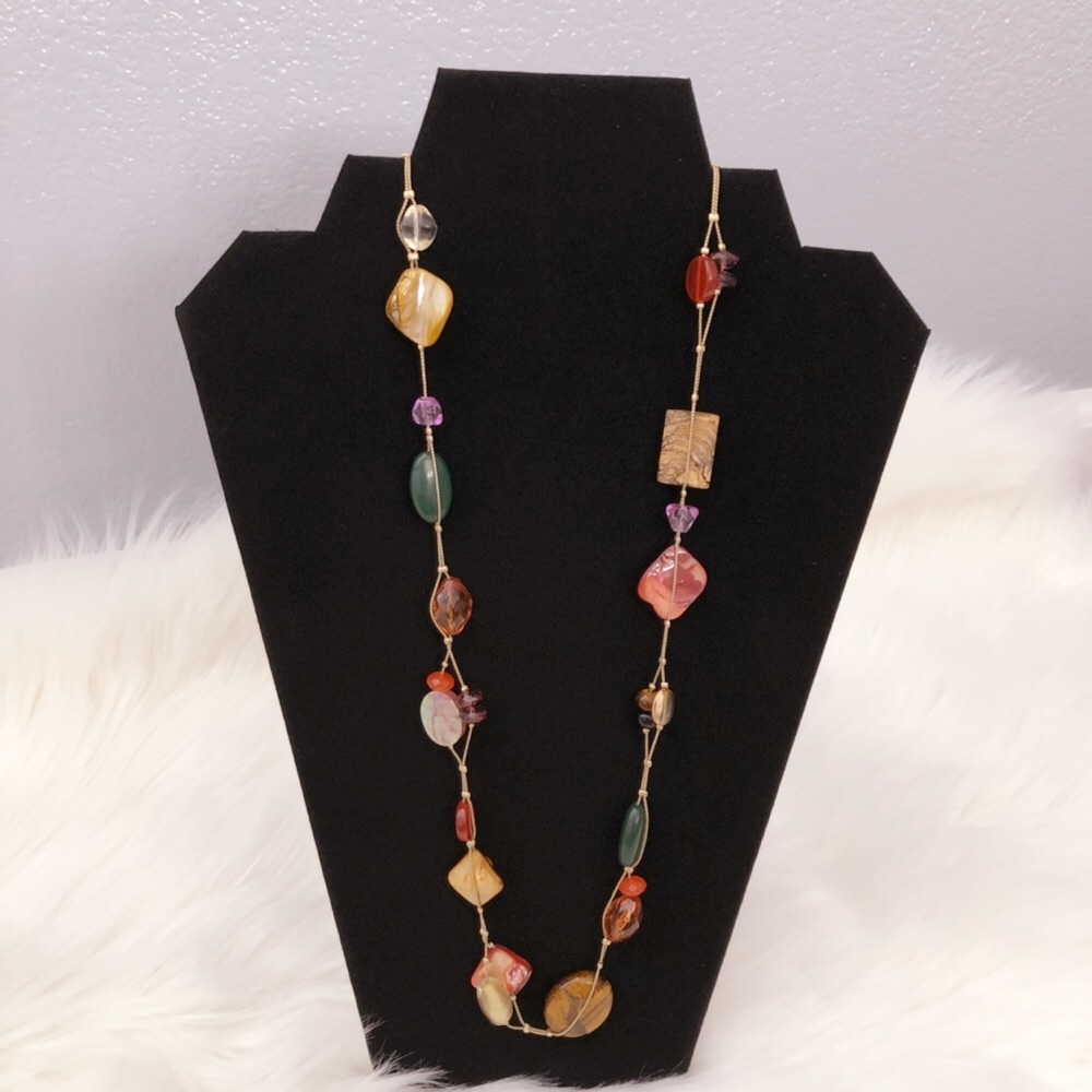 Vintage LiaSophia Multicolor Stone & Bead Necklace
